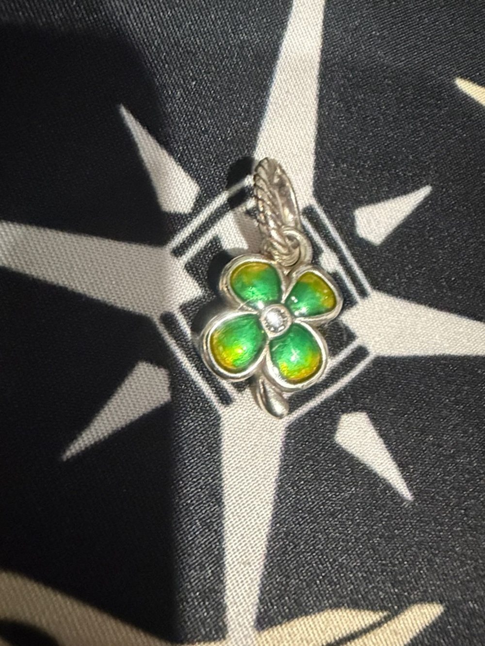 🍀 Brighton ‘lucky’ ’Irish’ Green Enamel Four-Leaf Clover Pendant Charm! 🆕 - Picture 3 of 5